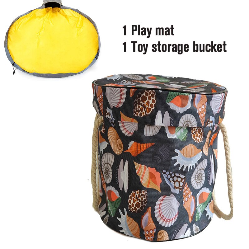 Tapis jouet sac de rangement blocs jouets sacs tapis de jeu sac jouets Slideaway nettoyage et stockage conteneur organisateur multifonctionnel 1.5m: A02