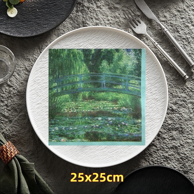 20 stk/pakke blomster vintage retro landlig bord decoupage papirservietter blomsterserviet papirlommetørklæde til festdekorationer: Rød