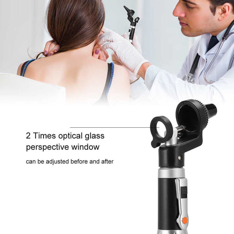 Electric Otoscope Diagnostic Otoscope with LED Light Ear Check Examination Tools Set Ear Check Otoscope Tools