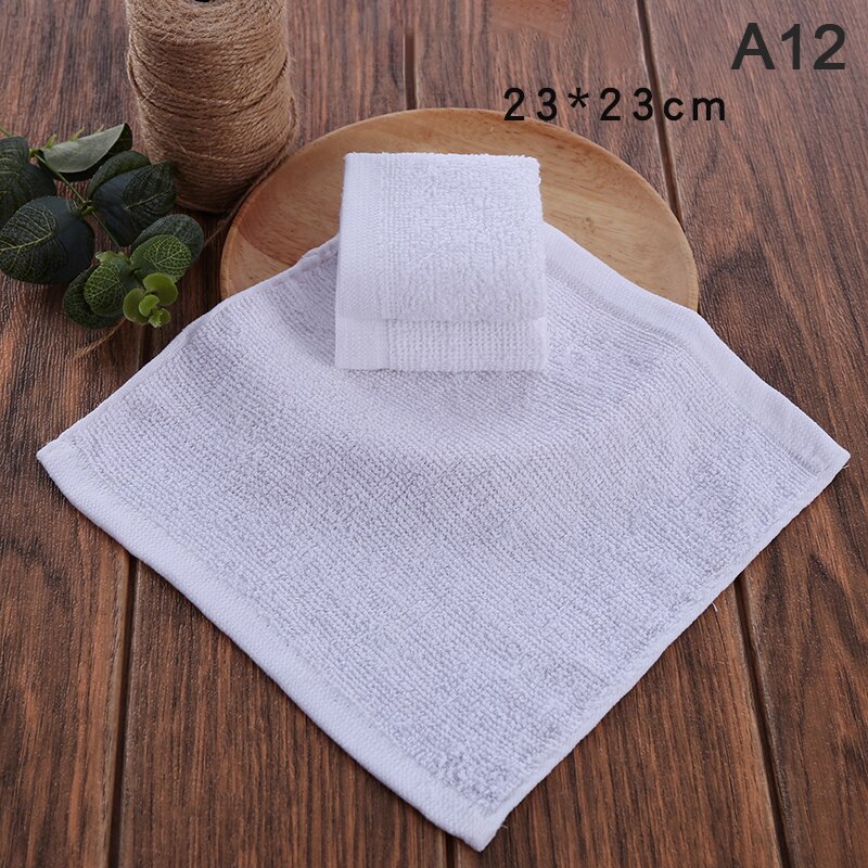 Soft White Cheap Face Towel Small Hand Towels Square White Kitchen Towel Hotel Restaurant Kindergarten Cotton Towel: A12