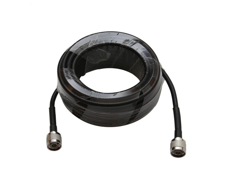 15 metros RG6, Cable Coaxial de baja pérdida de 50ohm, conector N macho a N macho, Cable Coaxial de comunicación para amplificador de señal de teléfono móvil