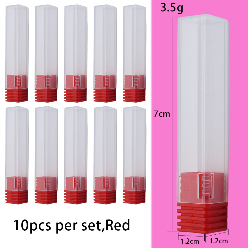 Contenedor de 10 Uds para brocas de uñas, agujero de 2,35mm, 8 colores: Amarillo claro