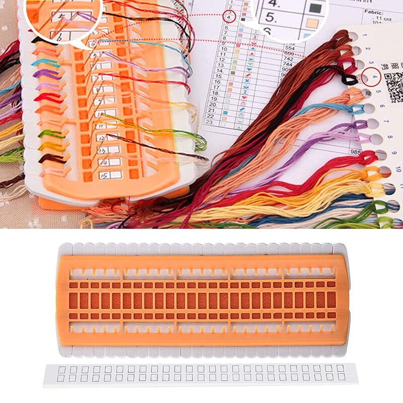 50 Positions Embroidery Floss Organizer, 15P Replaceable Paper Card, Cross Stitch Thread Floss Holder