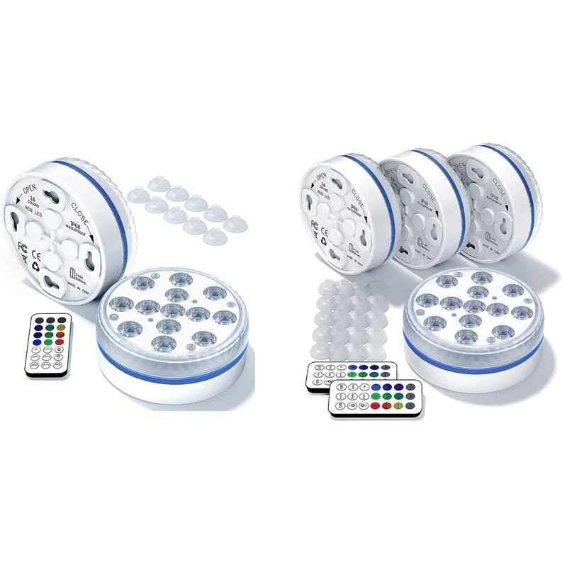 Dompelpompen Led Verlichting, 16 Kleuren Onderwater Vijver Verlichting Zwembad Verlichting Met Afstandsbediening, Waterdicht Magnetische Douche