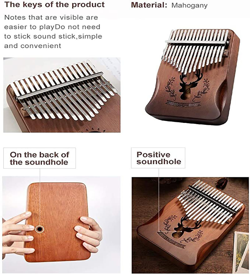Cega 21 Key Kalimba 17 Key Thumb Piano Mahogany Wooden mbira musical instrumentos musicales 30 key instruments calimba machine