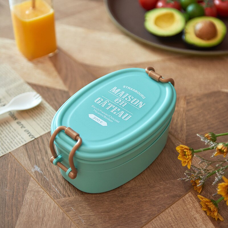 Women Lunch Box Leak-Proof Bento Box For School Kids Office Worker 2layers Microwave Tableware Meal Prep Food Storage Container: Green