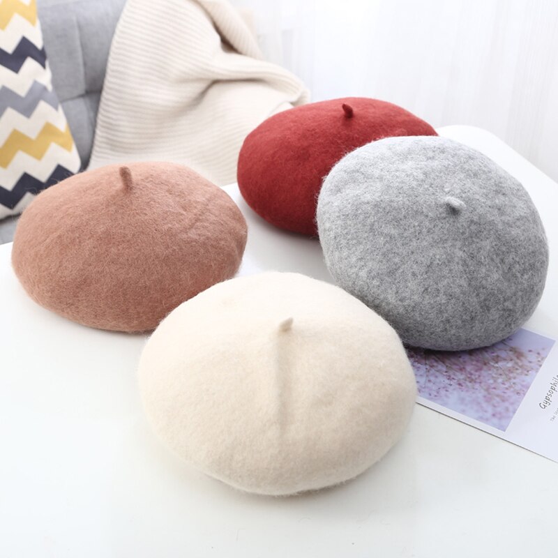 Hat Sell Cheap Women Wool Solid Color Beret Female Bonnet Caps Winter All Matched Warm Walking Hat Cap