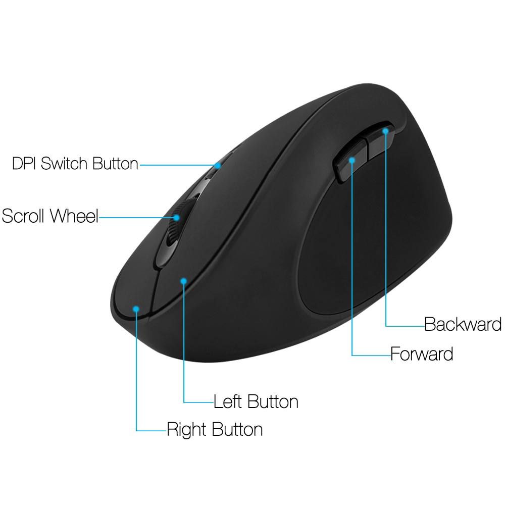 Delux M618SE Wireless Mouse Vertical Ergonomic Mause USB 6D 1600 DPI Computer Gaming Mice With Mause Pad For PC Laptop Desktop