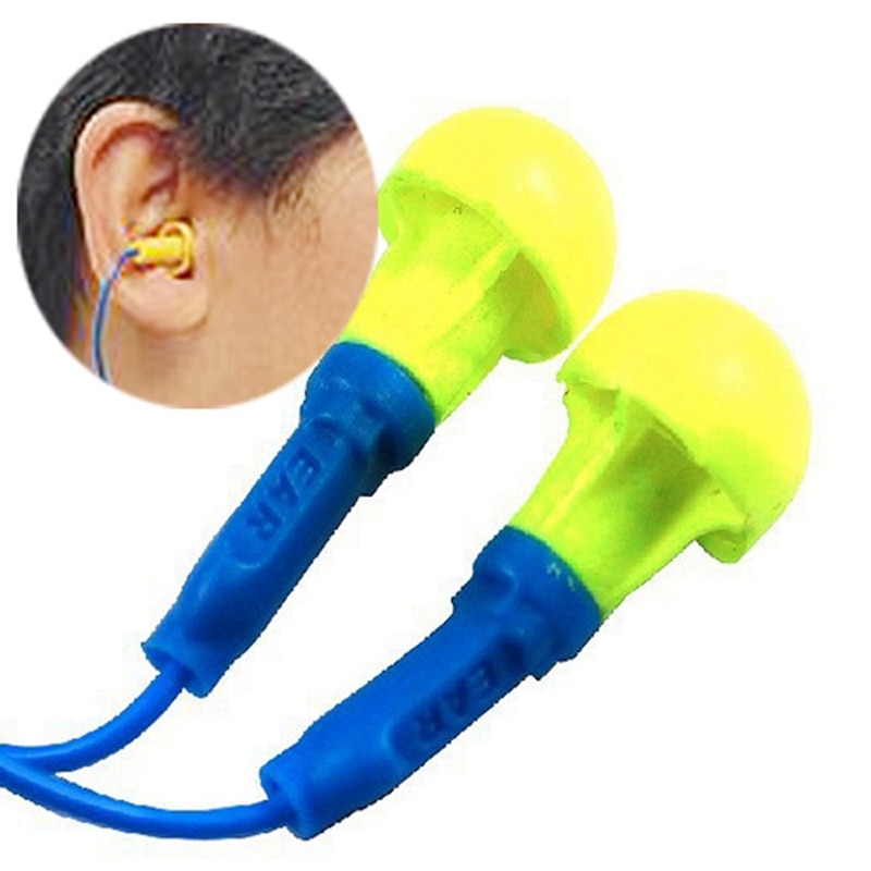 Soft Foam Corded Ear Plugs Ears Protector Reusable Hearing Protection Noise Reduction Earplugs Earmuff Sleep