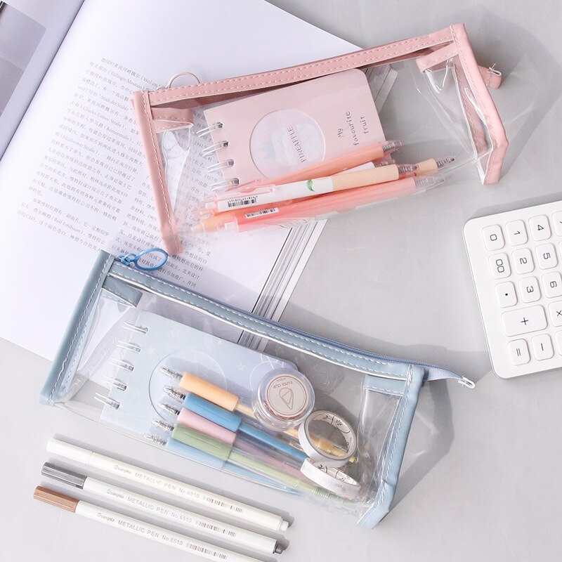 Prüfung transparent Bleistift fallen Büro Schüler Bleistift Fällen Schule Liefert Kawaii Stift Kasten Estuche Escolar Astuccio Scuola