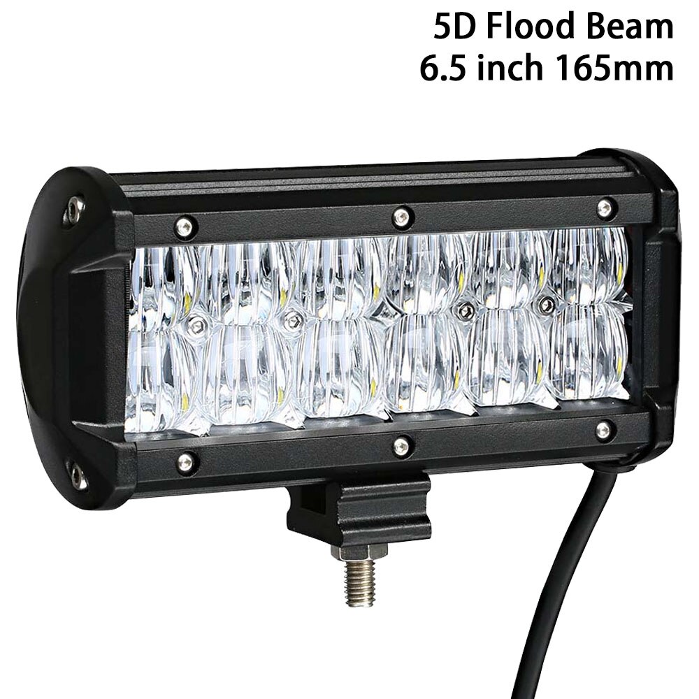 5D LED Bar 4 - 17 inch LED Light Bar LED Work Light for Offroad Truck Spot Flood Combo 4x4 4WD ATV SUV 12V 24V: 1PC 60W Flood
