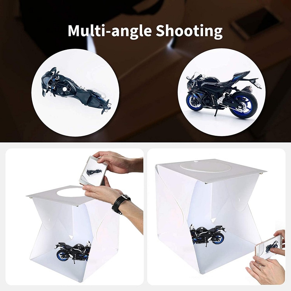 Boîte à lumière Portable pliable pour Studio Photo, 30x30cm, tente pour Studio Photo, LED, Kit de fond, prise de vue sur table, USB