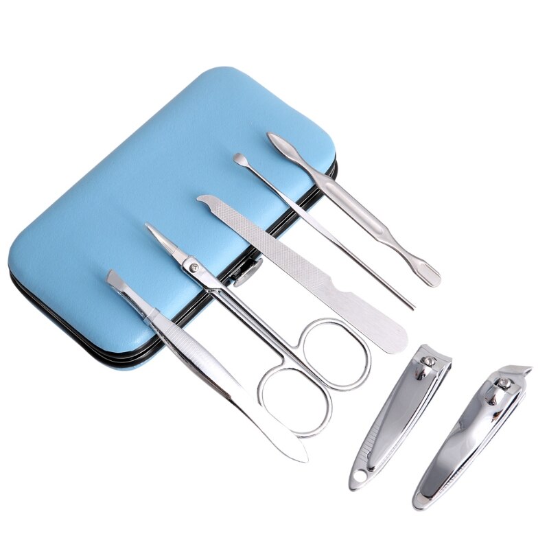 Offre spéciale 7 pièces ensemble de manucure soins des ongles coupe-ciseaux voyage Kits de toilettage