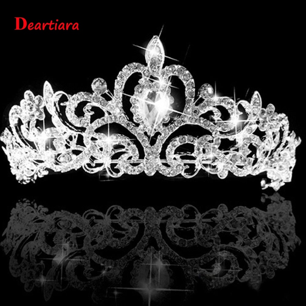 Women Wedding Bridal Tiaras Princess Austrian Crystal Prom Hair Crown Rhinestone Headband Hair Accessories Headpiece