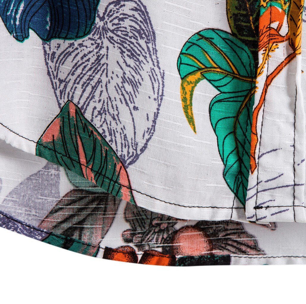 Heren Straat Shirts Linnen Etnische Casual Tropische Hawaiiaanse Strand Zomer Mannelijke Shirts Gedrukt Korte Mouw Blouse Camisa Hombre