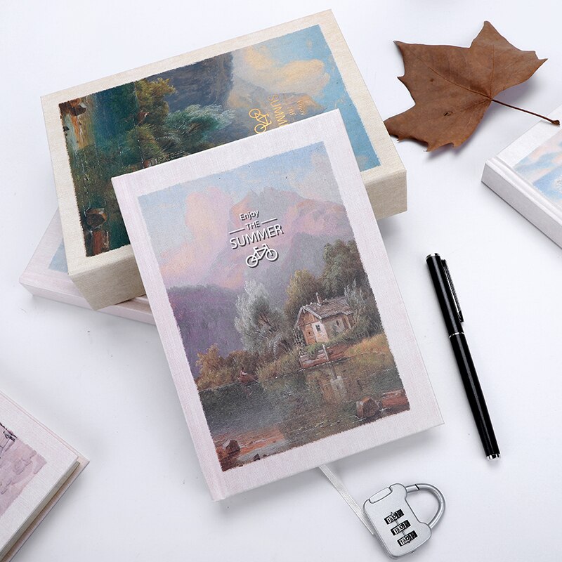 WENGU Autumn In Paris Boxed Lock Code Book A5 Password Notebook Diary 1PCS