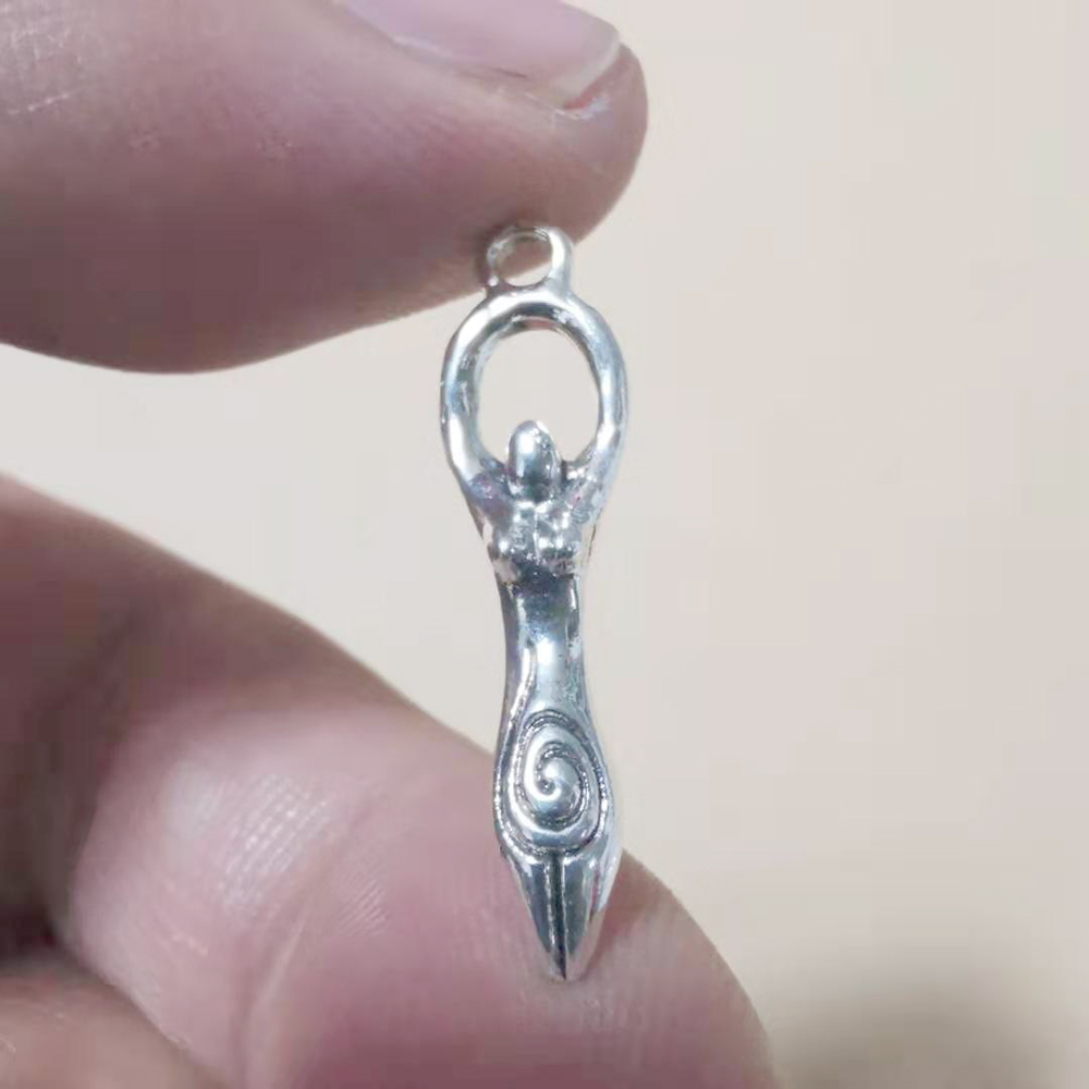 Spiral Venus Of Willendorf Fertility Goddess Charm Antique Silver Pendants Charms for Jewelry Making Necklace Bracelet Earrings