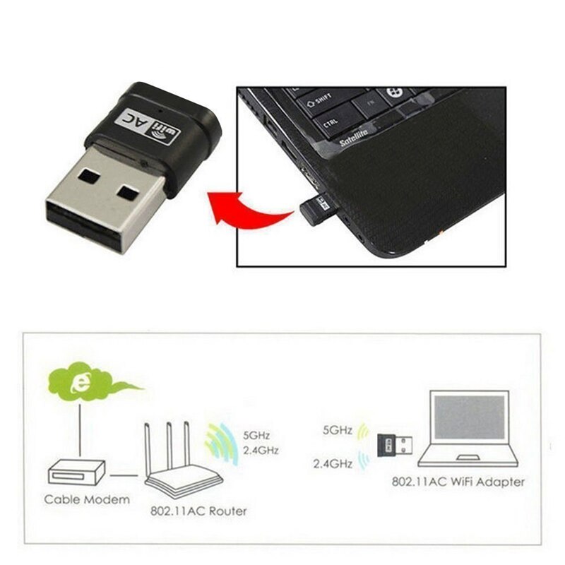 Wireless Network Card 600M AC Wireless Network Card 2.4G+5G USB Wireless Network Card ACWIFI Receiver