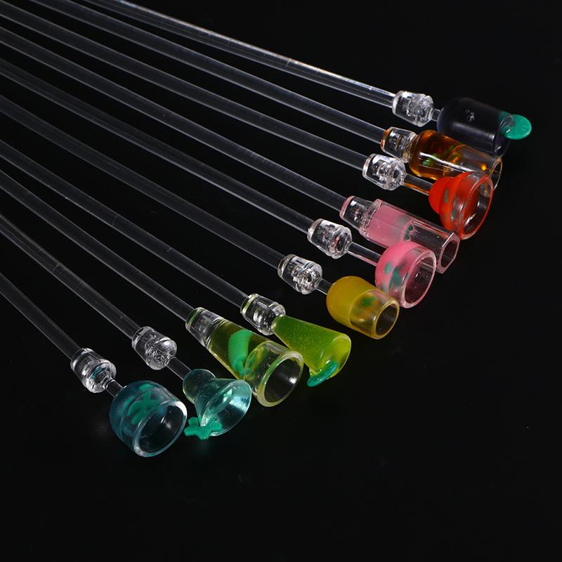 5 st akrylcocktailswizzle sticks mixerstavar bar cocktail muddler drink mixer omrörningsstavar (slumpmässig färg och stil)