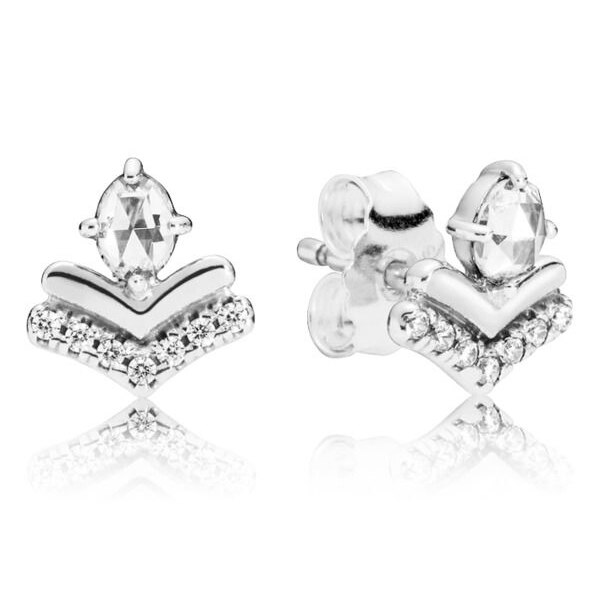 Original tiara wishbone desejo parafuso prisioneiro brinco com cristal 925 brincos de prata esterlina para presente de casamento feminino europa jóias: 1