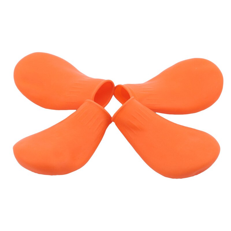 4 stuks/partij waterdichte hondenschoenen voor chihuahua ballonvormige rubberen regenlaarzen draagbare hondenaccessoires buitenschoenen sokken: Oranje / S