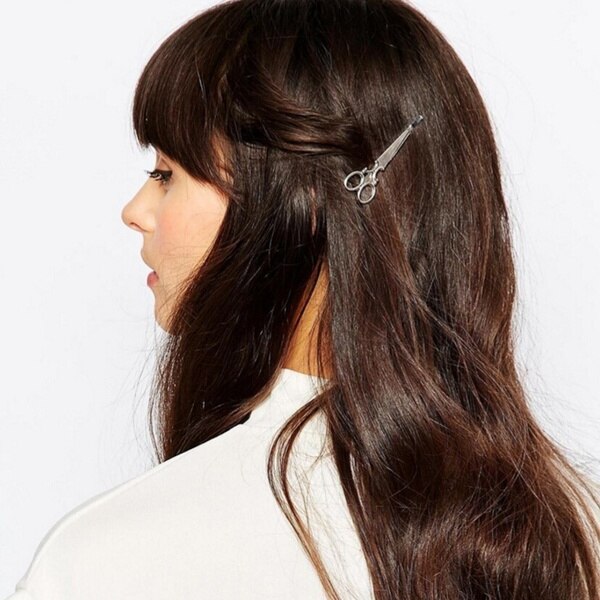 Eenvoudige persoonlijkheid vrouwen haar sieraden 18k vergulde metalen scharen haarspeld haaraccessoires