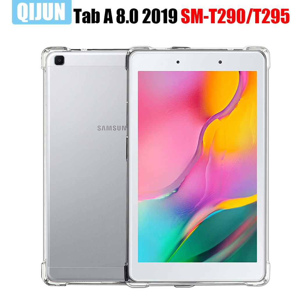 Tablet Case Voor Samsung Galaxy Tab Een 8.0 Siliconen Soft Shell Tpu Airbag Cover Transparante Bescherming Tas Voor SM-T290/T295