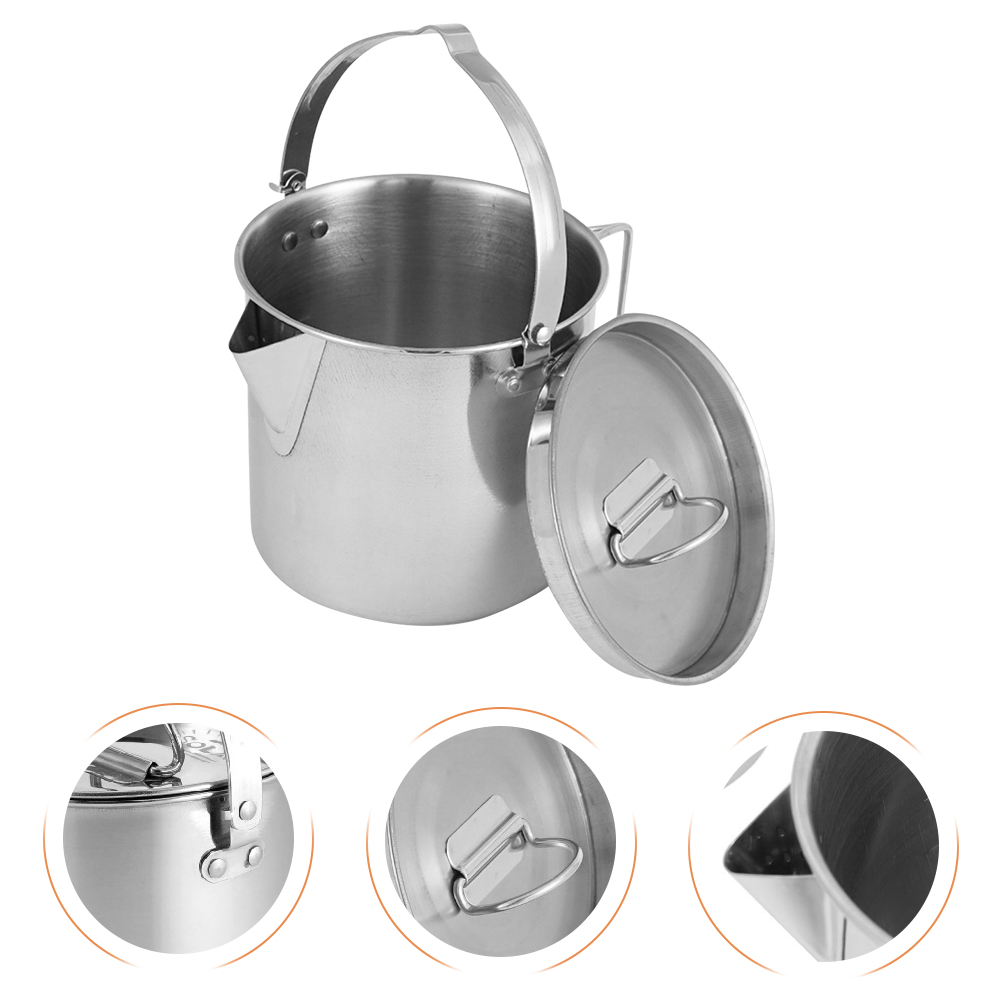 Outdoor Camping Waterkoker Grote Capaciteit Waterkoker Roestvrijstalen Ketel: Default Title