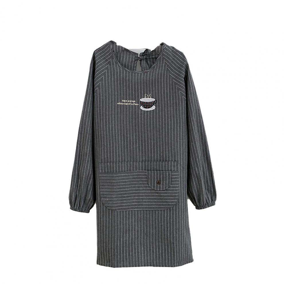Tablier de cuisine à manches longues, avec poches, en Polyester et coton, vêtements de travail, accessoires de cuisson pour femmes et hommes adultes, 1 pièce