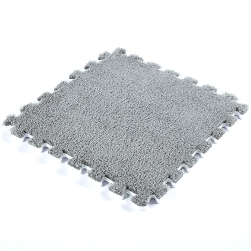 1pc 30*30CM épissage verrouillage mousse peluche tapis bébé jouer coussin salon chambre tapis tapis maison tapis de sol: Ardoisé