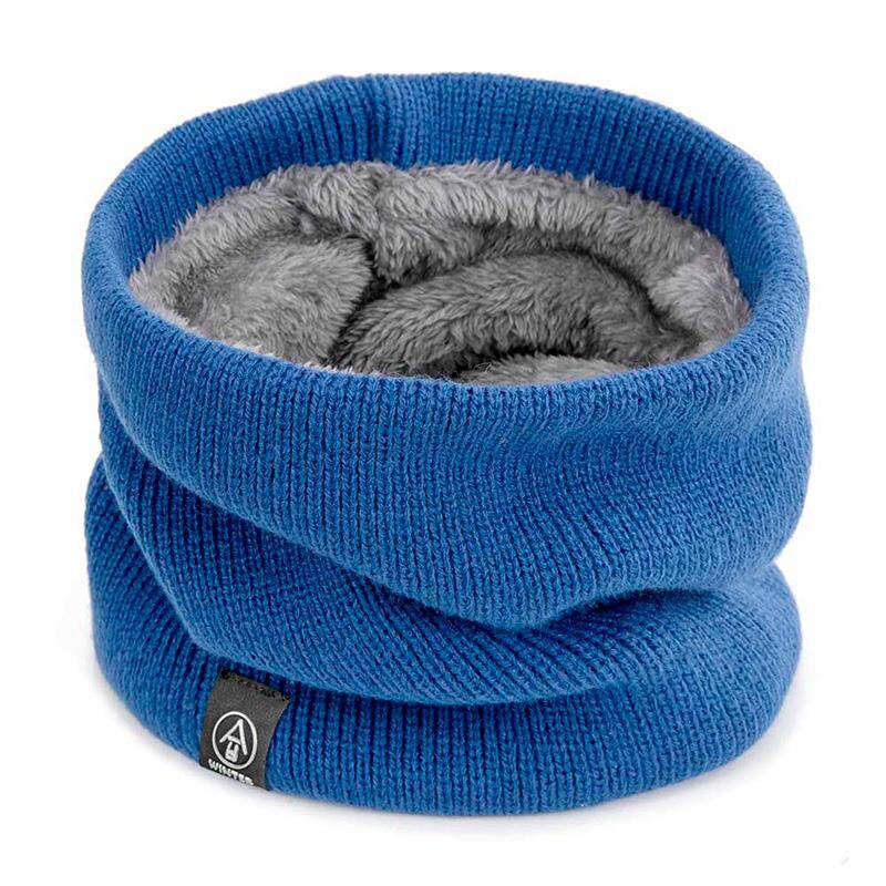 Sciarpa calda invernale per ragazzi ragazze bambini sciarpa per bambini sciarpe con collo in lana spessa sciarpa anello in maglia di cotone sciarpe solide: B Royal blue