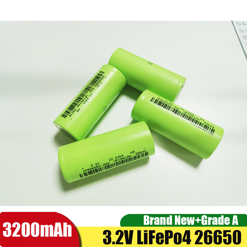 4pcs 100% Original 26650 battery 3200mAh lithium LiFePo4 35A Rechargeable Cell for 26650A LED flashlight