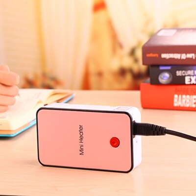 Mini Warme Lucht Elektrische Kachel Draagbare Desktop Warm Fan Fire-bescherming Materialen Handheld Elektrische Verwarming Apparaat Office Home: pink
