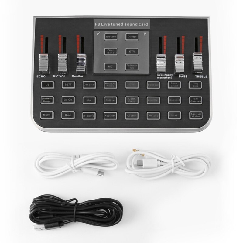 F8 4 moduser studio o mikser mikrofon webcast underholdning streamer bo lydkort til telefon datamaskin pc