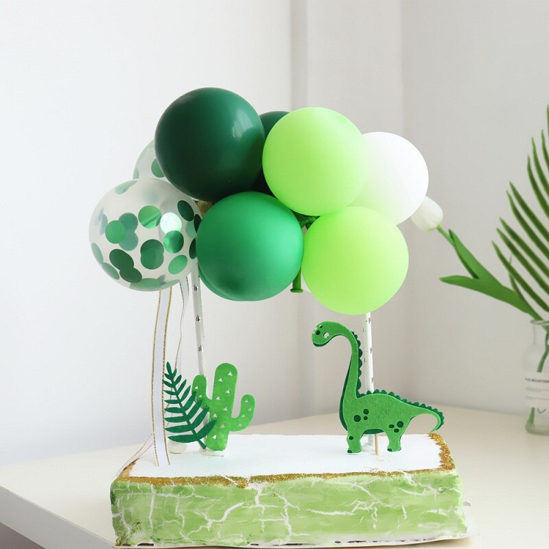10 st 5 tums konfetti ballong cake topper bröllop baby shower festdekorationer barn födelsedagsfavörer grattis på födelsedagen cake topper