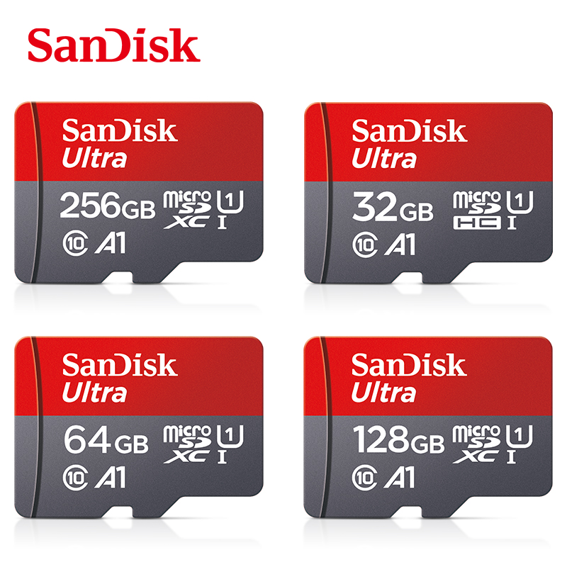 Sandisk Ultra A1 Micro SD Card 128GB 32GB 64GB 256GB Memory Card STF Flash Card Memory Cards 32/64/128GB for Phone + Card Reader