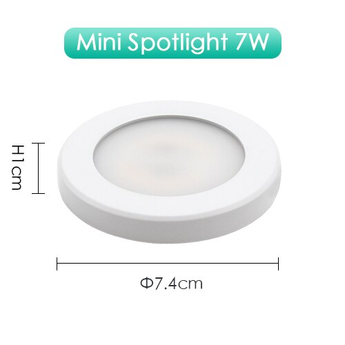 Mini led downlight ultra-tynd 3w 5w 7w 220v overflademonteret lampe panel lys indendørs belysning skab skab spot lys: 7w / Kold hvid