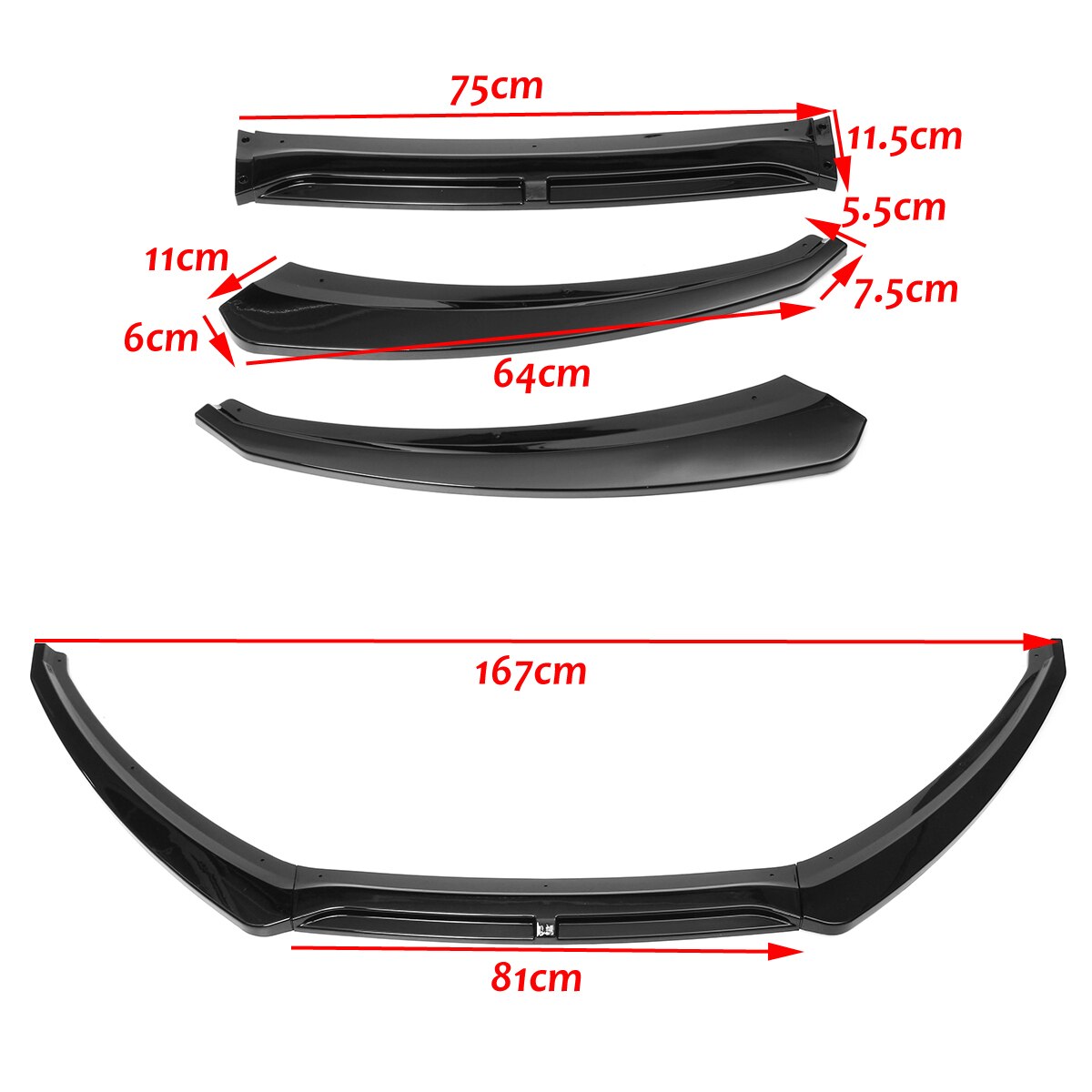 Car Front Bumper Splitter Lip Diffuser Spoiler Deflector Lips Protector Cover Guard Lip For Ford For Focus