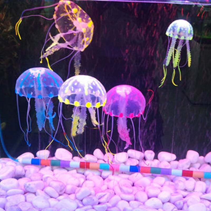 Aquarium Dekoration Unterwasser Künstliche Quallen Aquarium Dekoration Silikon Quallen Ornament Aquarium Glühende Quallen