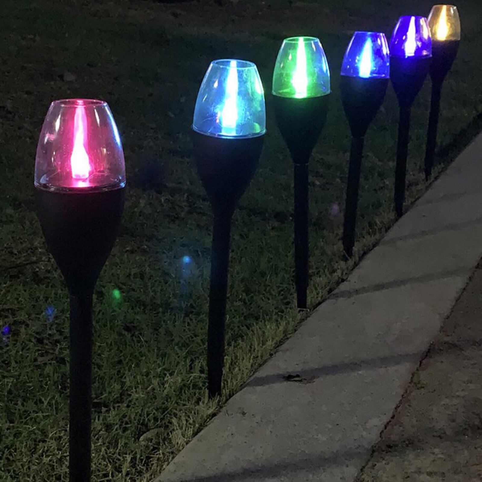 Solar Lights Outdoor Pathway Light Decorative Garden Stake Decorations Waterproof Path Landscape Lighting Bright White LED Lamp