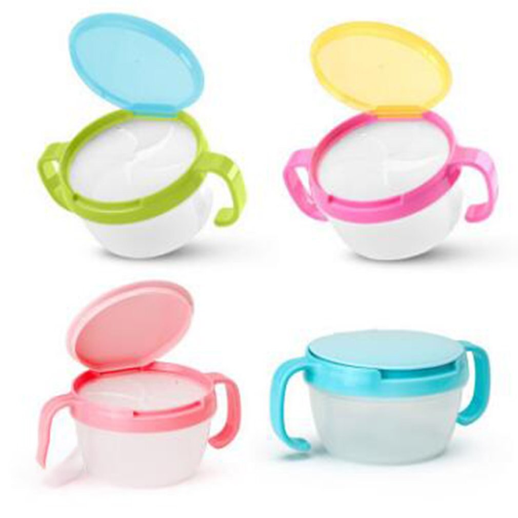 Baby Food Container Spill Proof Dishes Feeding Children Candy Colors Double Handle Cup