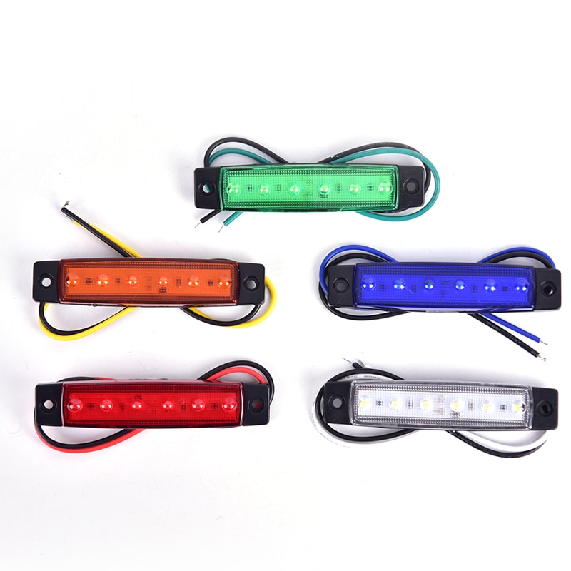 Indicador lateral de camión, Bombilla de señal intermitente LED de 12V y 24V para coche, camión, remolque, luz de advertencia trasera, luces de freno, 1 ud.