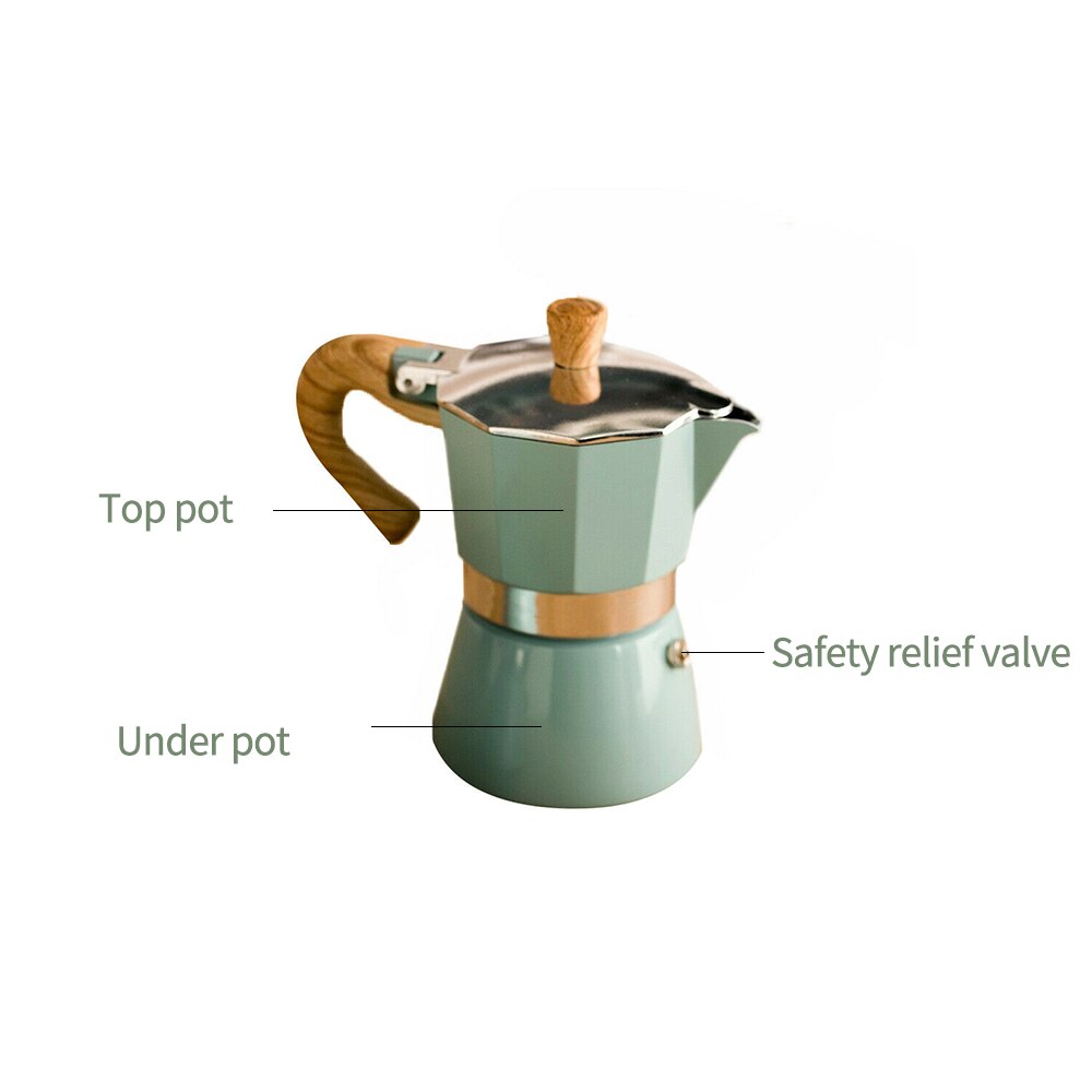 Cafetera expreso Moka italiana de aluminio, percolador, estufa superior, herramientas de cocina, estufa, 150/300ML