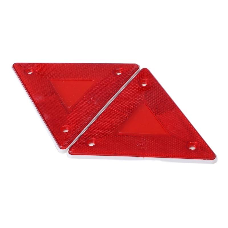 2 Pcs Triangle Warning Reflector Alerts Safety Plate Rear Light Trailer Fire Car 1XCF