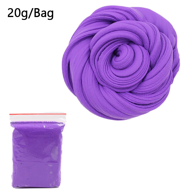 20g Air Dry Plasticine Soft Clay Slime Fluffy supplies Polymer Foam Ball Light Cotton Putty Charms Slime Toys for Antistress: Deep Purple Slime