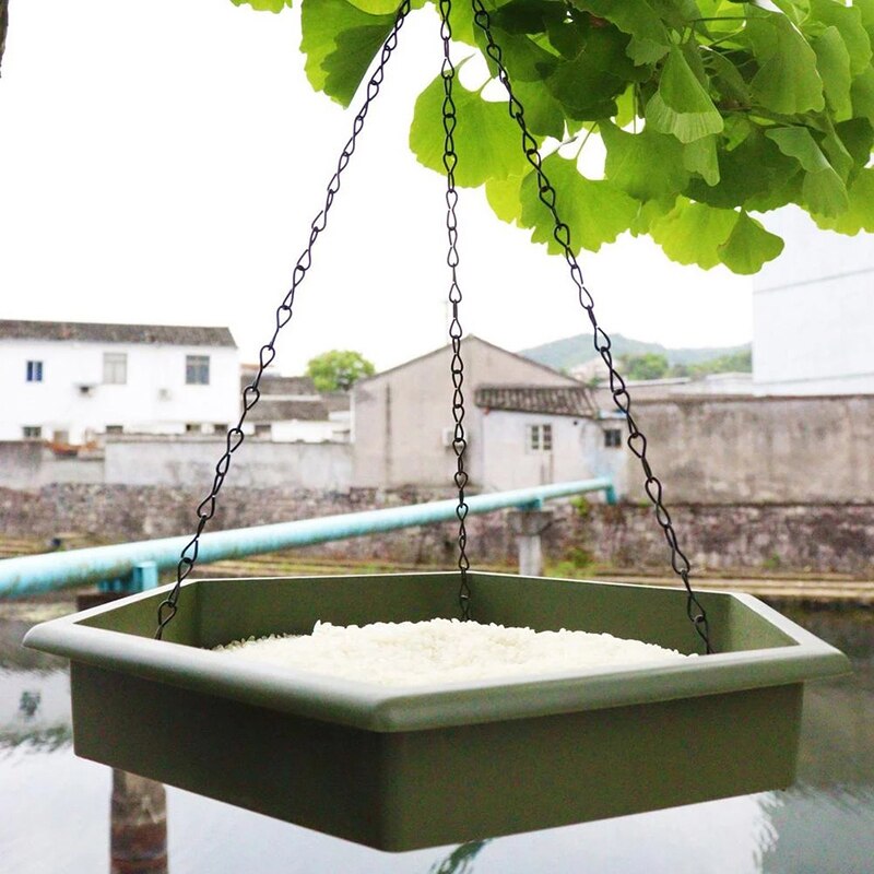 2 In 1 Hanging Bird Feeder Food Tray And Bath Tray Bird Baths For Outdoors Yard Garden Decor Bird Feeder