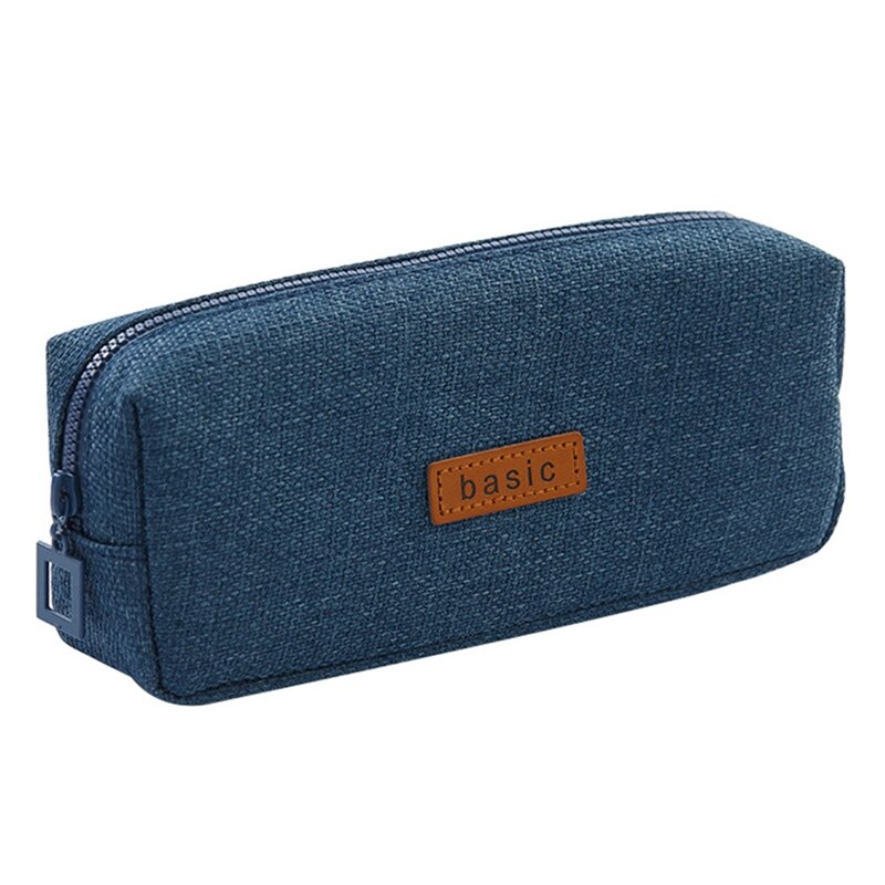 Estuche de lápices sólido Simple estuches de lápices para estudiantes de algodón Lino papelería lápiz artículos para la mochila del colegio bolsa de papelería: BL