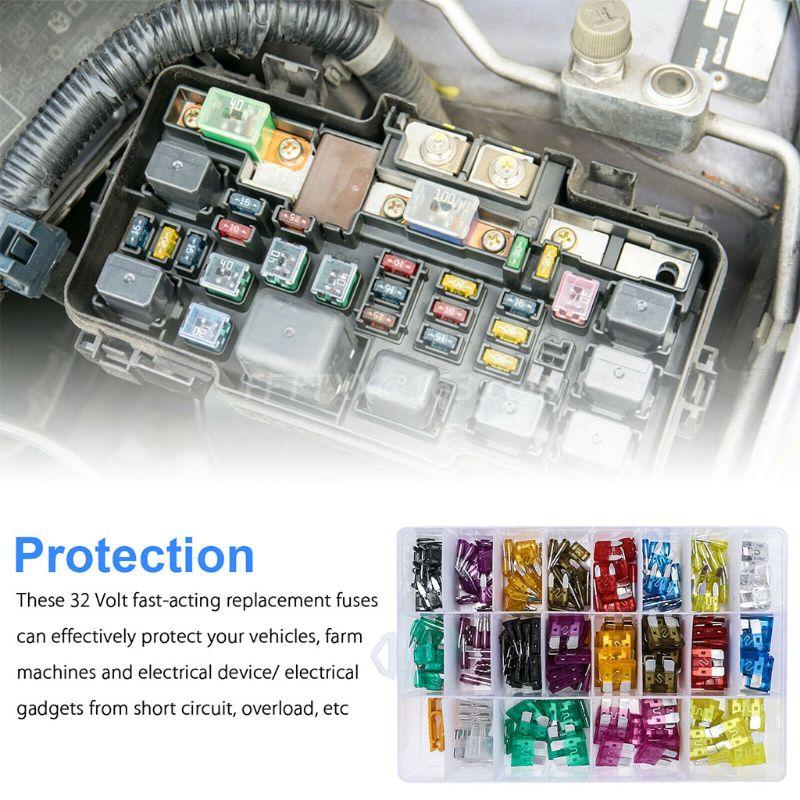 220Pcs Car Blade Fuse Assortment Kit Set Auto Automotive Medium Small Fuse Mixed Motorcycle Circuit Insurance