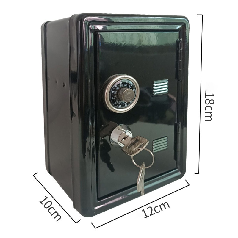 Home Safe Box Mini Metal Safe Piggy Bank Key Safe Desktop Decoration
