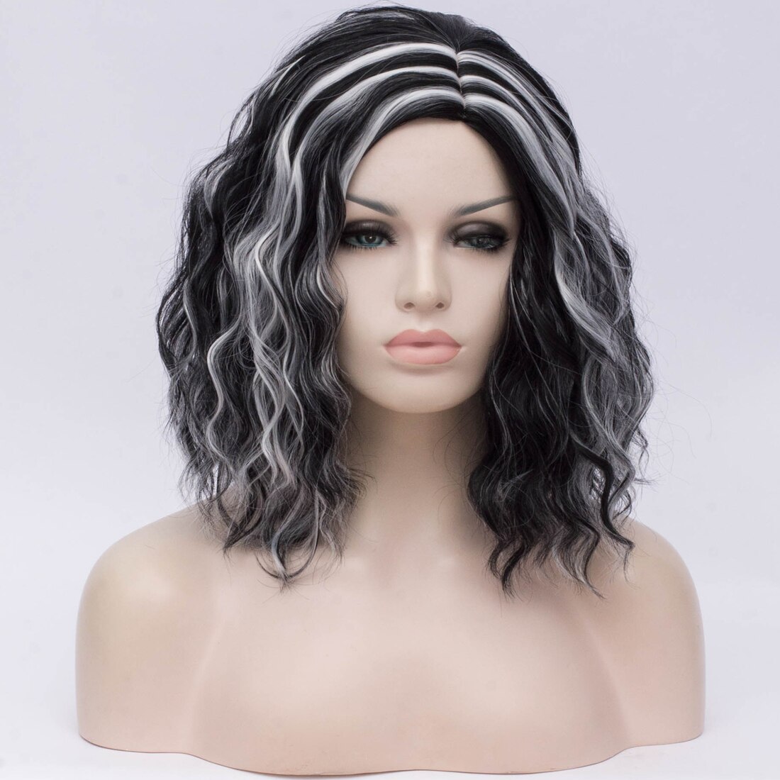 Similler cheveux synthétiques perruques courtes partie moyenne Ombre Cosplay perruque pour les femmes vert violet Miexd couleur mettre en évidence 6 Colros disponibles